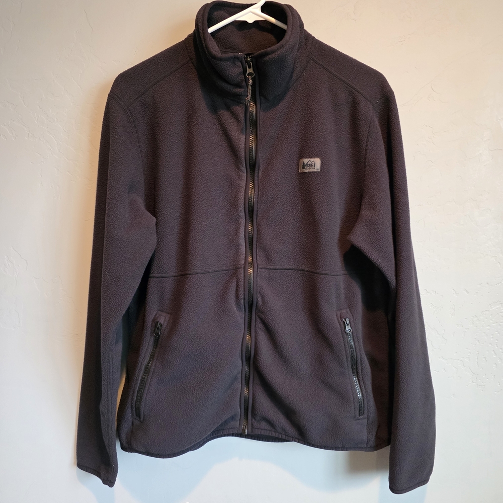 Women's Black Fleece Full Zip Funnel Neck Jacket, L